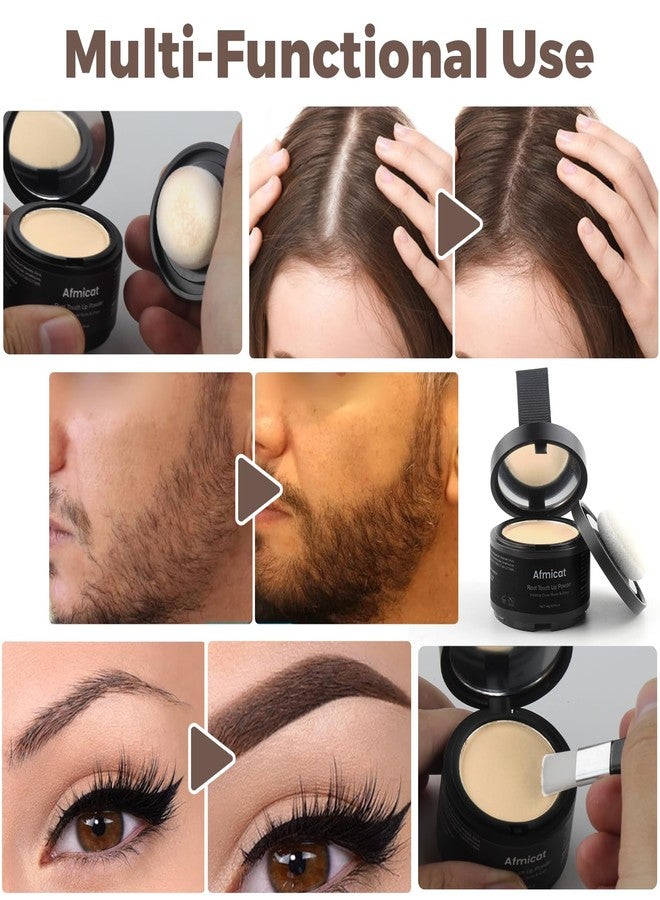 afmicat Instant Hairline Powder, Root Touch Up Hair Color for Gray Coverage and Thinning Hair, Root Cover Up Conceals Hair Loss & Bald Spots, Natural and Non-Greasy Hair Color for Women & Men, Light-Blonde - Image 3